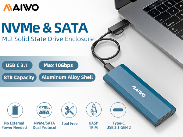 M.2 pcie nvme sata ngff Enclosure housing shell caddy case hard drive reader docking station 