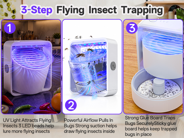 mosquito fly trap for indoors 3 steps flying insect trapping