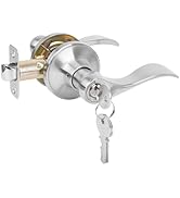 HOSOM Satin Nickel Entry Door Lever, Interior Exterior Door Handle, Wave Style Lever Door Handles...