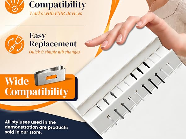 ZOSARSE EMR stylus replacement nib set, multiple realistic writing textures for tablet stylus
