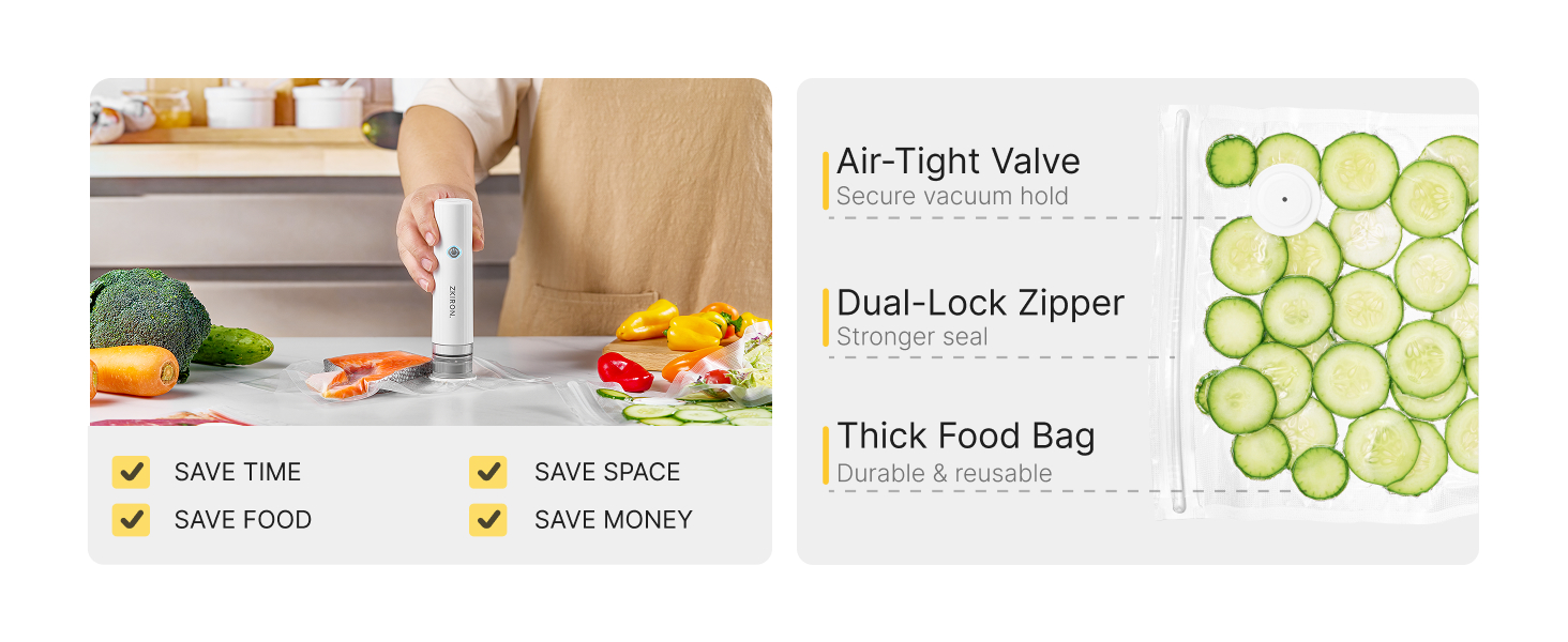 save time, save space, save food, save money