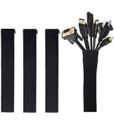 [4 Pack] JOTO Cable Management Sleeve, 19-20 Inch Cord Organizer System with Zipper for TV Comput...