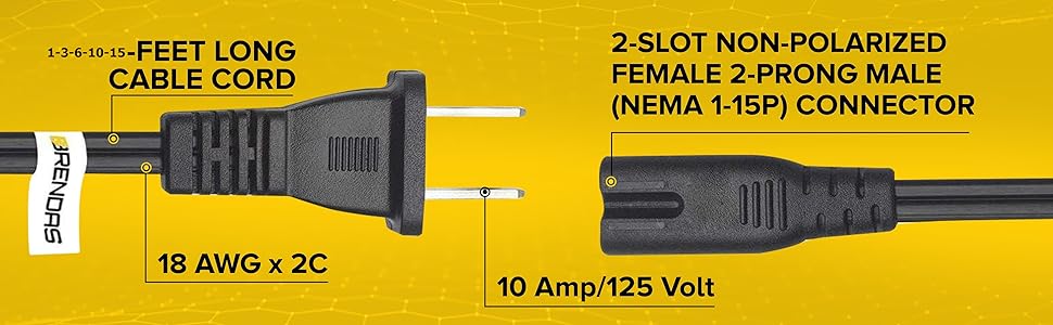 2nd image graphic power cord 2 prong