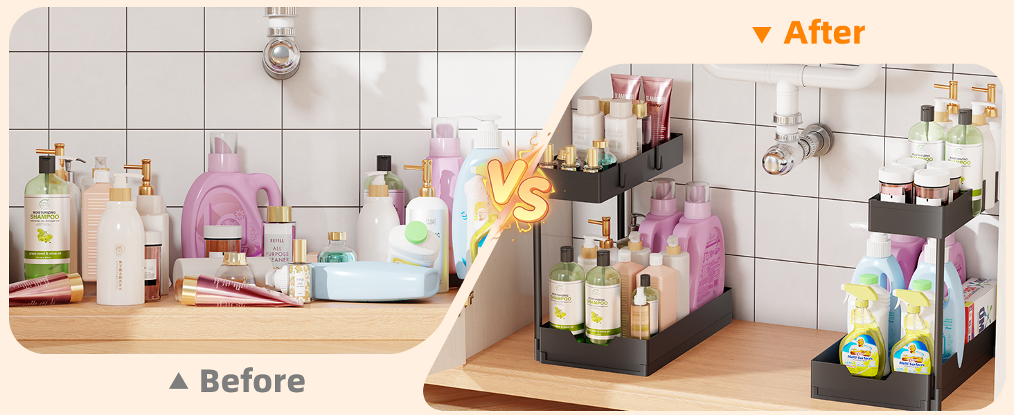 Simple Trending Under Sink Organizer 2 Pack L-Shaped