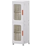 CXCJAI Narrow Storage Cabinet with Doors and Shelves Tall Skinny Bathroom Storage Kitchen Cabinet...