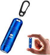 Mini Keychain Flashlight, Pocket EDC Flashlight with Magnetic Base (Blue) | Pull to light, Rechar...
