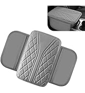 Bawkars Car Center Console Cover, Leather Vehicle Armrest Protector Cushion with 2 Side Storage B...