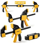 3-Pack Wood Clamps for Woodworking, 6 Inch Bar Clamps with Clamp Connector, Quick-Release Wood Cl...