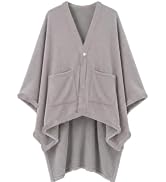 Wearable Blanket Cozy Premium Chenille Shawl Blanket with Pockets Blanket