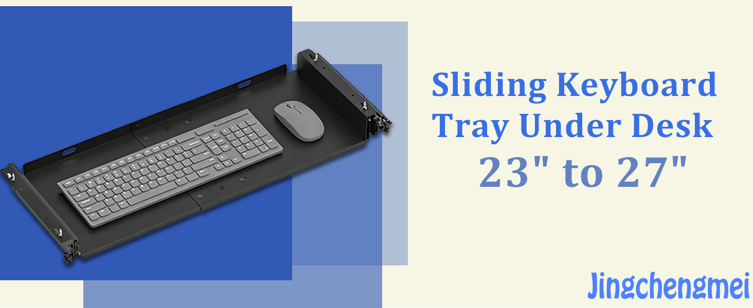 Sliding keyboard tray under desk 23-27&amp;#34;