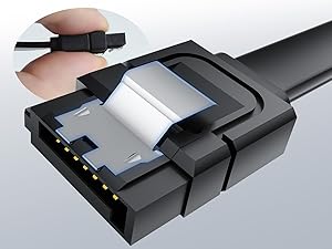 SATA III Cable 2-Pack 18-Inch/1.5FT SATA III 6.0 Gbps 7pin Female to Downward Right Angle