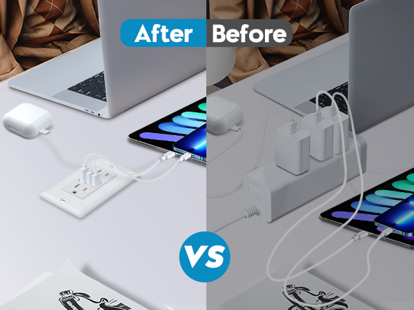 receptacle with usb ports