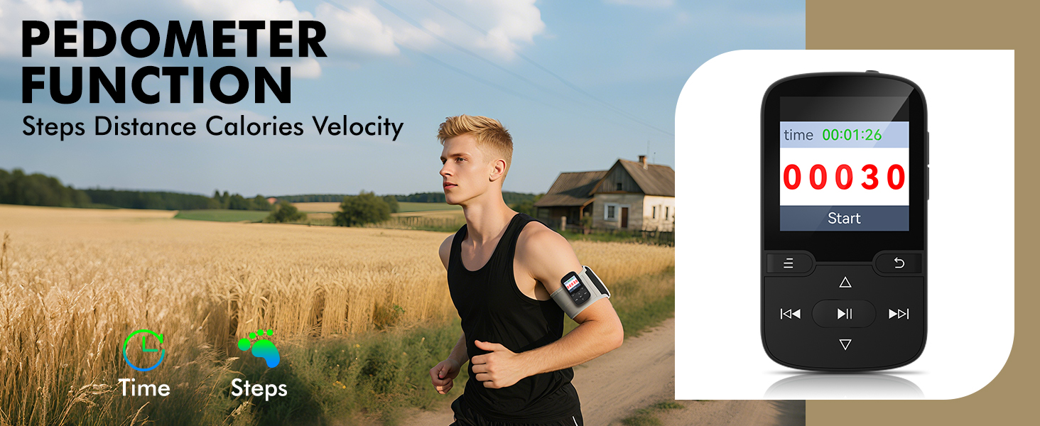 64GB MP3 Player with Bluetooth 5.3 and Clip, Portable HiFi Sports Music Player for Kids (28g)