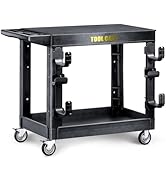 LDHTHOPI Utility Cart, Heavy Duty Flat with Full Swivel Wheels 600LBS Capacity 2 Shelf Service Ca...