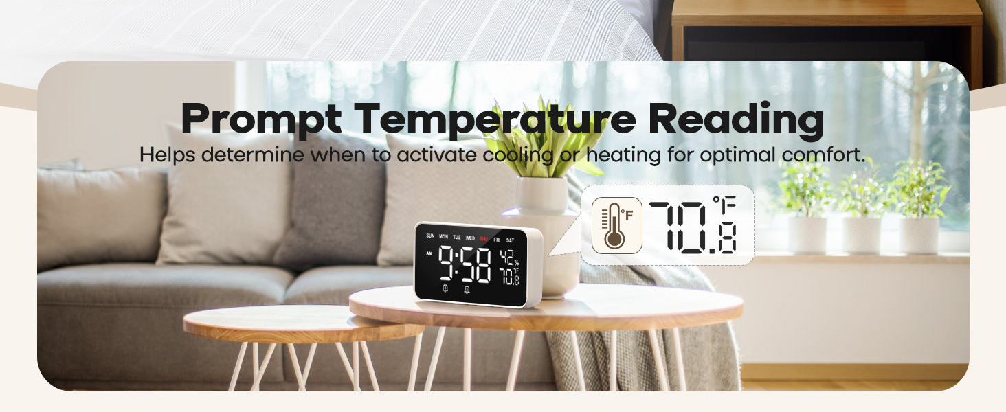 digital alarm clock for heavy sleepers kids adults loud alarm clock