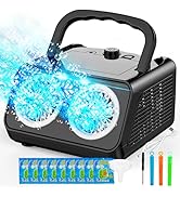 SHCKE Automatic Bubble Machine Upgrade Bubble Blower with 2 Fans,Plug in or Battery Operated Port...
