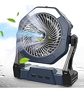 Ausic Portable Misting Fans for Outside, Outdoor Camping Fan with Spray 250ml, 8 Inch Batery Oper...