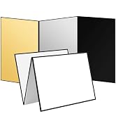 Meking 17" x 12" Light Reflector, 4 in 1 Photography Reflector Cardboard, Folding Light Diffuser ...