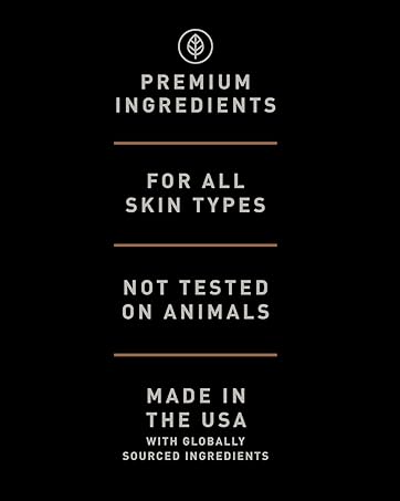 Premium ingredients, for all skin types, not tested on animals, made in US