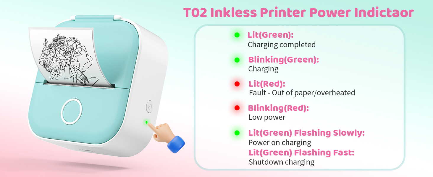 T02 Mini Sticker Printer - Wireless Sticker Maker Machine