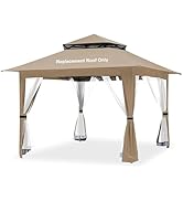 JANCANOPY Khaki Gazebo Cover Compatible with ABC, Master, B01N413ZYI,B0899HY4YW,B082H8N56R, B09JY...