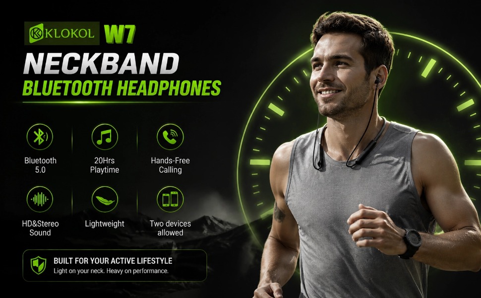 Bluetooth neckband Headphones