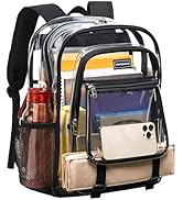 Vorspack Heavy Duty Clear Backpack - Large Clear Bookbag for Girls, Boys, Transparent See Through...