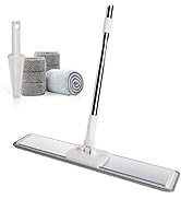 CQT Commercial Flat Microfiber Floor Mop Cleaning System 20" Wet Dry and Dust Hardwood with 4 Was...