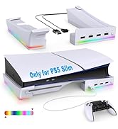 Fastsnail Horizontal Stand with RGB LED Light for New PS5 Slim Console,Stand Holder Accessories w...