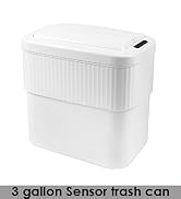 Ornato Sensor Trash Can with Automatic Lid 3 Gallon,Hanging Motion Sensor Garbage Can, Bathroom T...