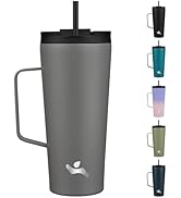 Konokyo Insulated Tumbler with Handle and Straw, 22 OZ Travel Coffee Mug Stainless Steel Cup Meta...