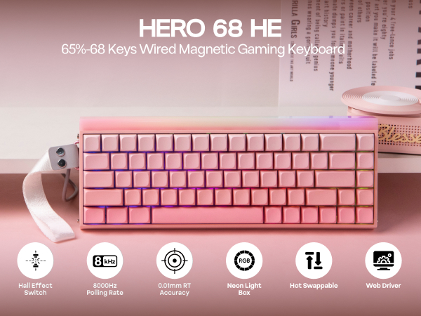EPOMAKER Aula Hero68 HE Wired Magnetic Gaming Keyboard