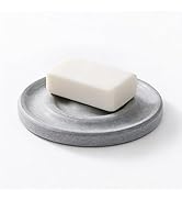 YIUMAF Round Diatomite Stone Soap Dish &amp; Tray - Water Absorbing Soap Holder for Bathroom Kitchen ...