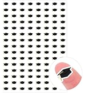 JarThenaAMCS 2400Pcs Mini Graduation Cap Sticker Grad Hat Paper Decal Black Gold Self-Adhesive St...