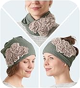 CHARM Womens Flower Beanie Hat - Bonnet Turban Headband Chemo Cap Circle Scarf