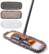 CLEANHOME Mops for Floor Cleaning with 3 Different Washable Mop Pads and Extendable 55” Long Hand...