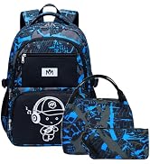 Bluboon School Backpack for Boys Teens Bookbag Travel Daypack Kids Girls Lunch Bag Pencil Case