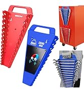 SEDY 2-Pack Magnetic Wrench Organizer with Non-Slip Handle, 24-Slot Heavy-Duty Wrench Rack Holder...