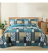 BEDIFANY 3 Pieces Cotton King Size Quilt Sets, Soft Bedspread King Size Lightweight Boho King Qui...