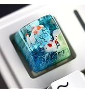 Aesthetic Couple Koi Fish Artisan Keycap - Red Orange Ocean Coral Reef R1 SA Profile Custom Keyca...