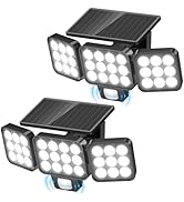 WdtPro 2025 Solar Lights Outdoor Flood Light, 3500LM Bright Motion Sensor Outdoor Lights, 3 Heads...