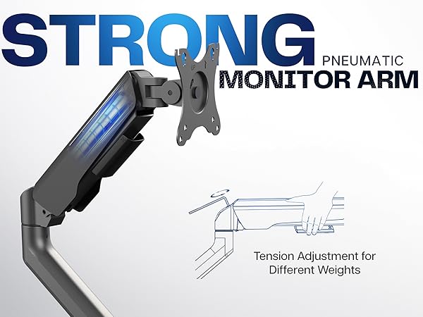 Pneumatic Arm Single Ultrawide Monitor Desk Mount