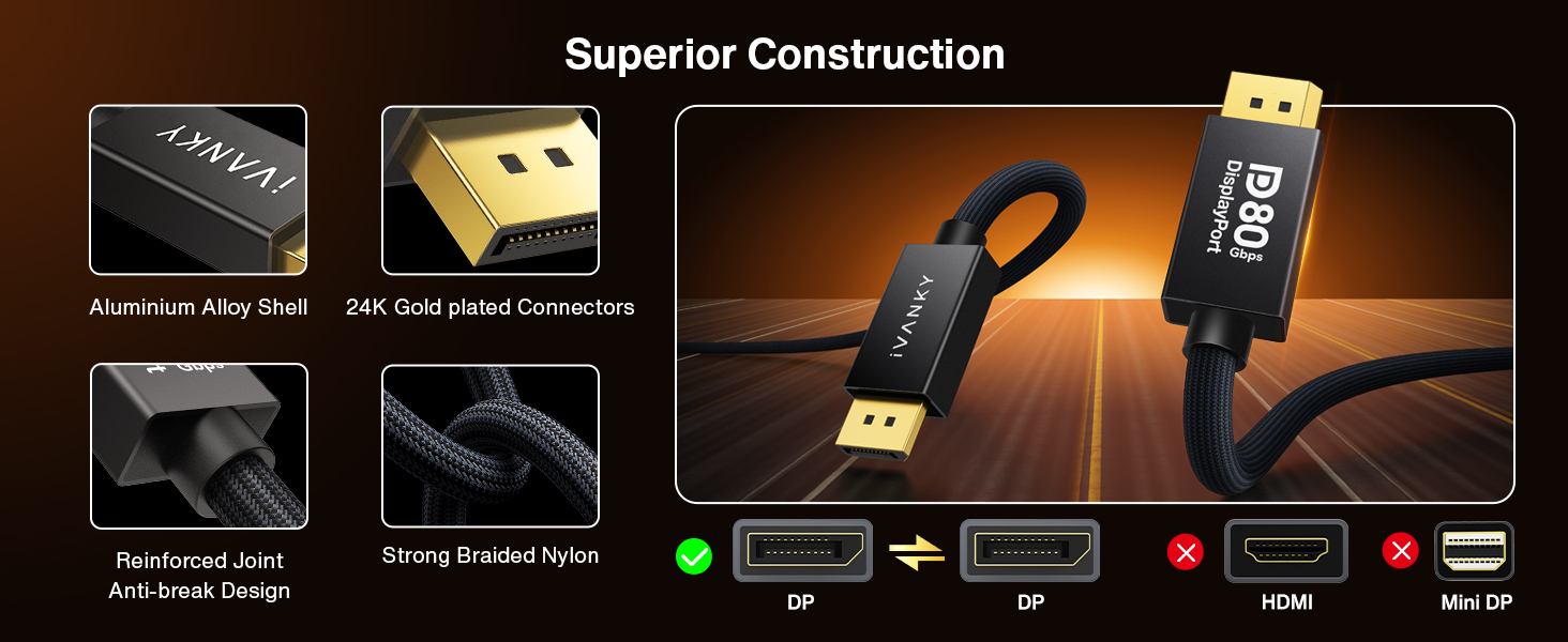 displayport cable 6 feet