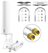 BOOBRIE 10-12dBi 4G Antenna Outdoor Dual SMA Male with 16.4ft RG174 Cable High Gain 698-2700MHz 3...
