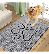 Smiry Dog Door Mat for Muddy Paws, Absorbent Dirt Trapper Non-Slip Washable Mat, Quick Dry Chenil...