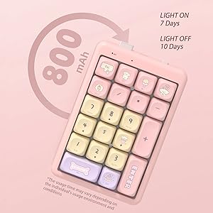 FOPATO S21 Number Pad Hot Swappable Numpad Bluetooth Wireless Numeric Keypad Mechanical Keyboard