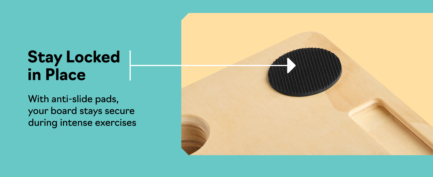 Slant board anti slip base for stability and secure footing during exercise