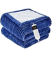 Qieryun Heated Blanket Electric Throw, Soft Flannel Heating Blanket with 8 Hours Auto Off 10 Fast...
