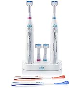Triple Bristle Duo | 2 Sonic Toothbrushes with Dual Charging Station | Patented 3 Head Design | 3...