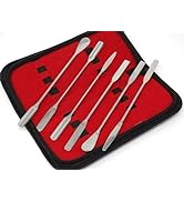 6 PCS Micro Lab Spatula Sampler Set, Stainless Steel Double Ended Sampling Spoon Mixing Spatulas,...